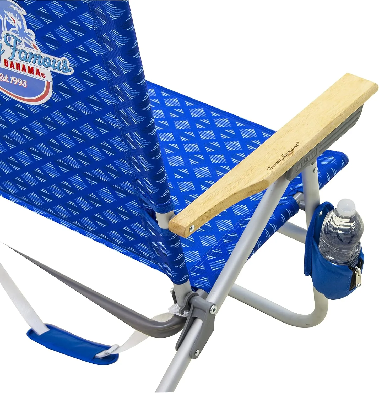 Tommy Bahama 4-Position Easy in-Easy Out Folding Beach Chair, Blue
