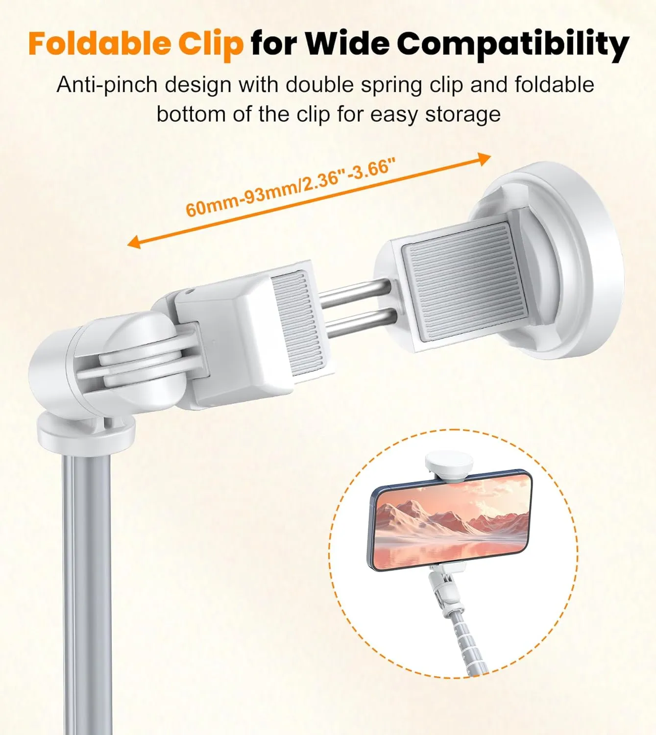 TONEOF 70" Automatic Tripod,Auto-Open Phone Tripod Stand with Magnetic Rechargable Remote,360° Vertical & Horizontal Rotatable Travel Tripod,Stable Cell Phone Tripod for iPhone/Android(White)