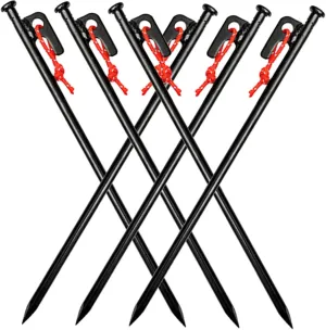 Totority Tent Stakes Heavy Duty 6pcs Ground Stakes Set Metal Tent Pegs for Tarp