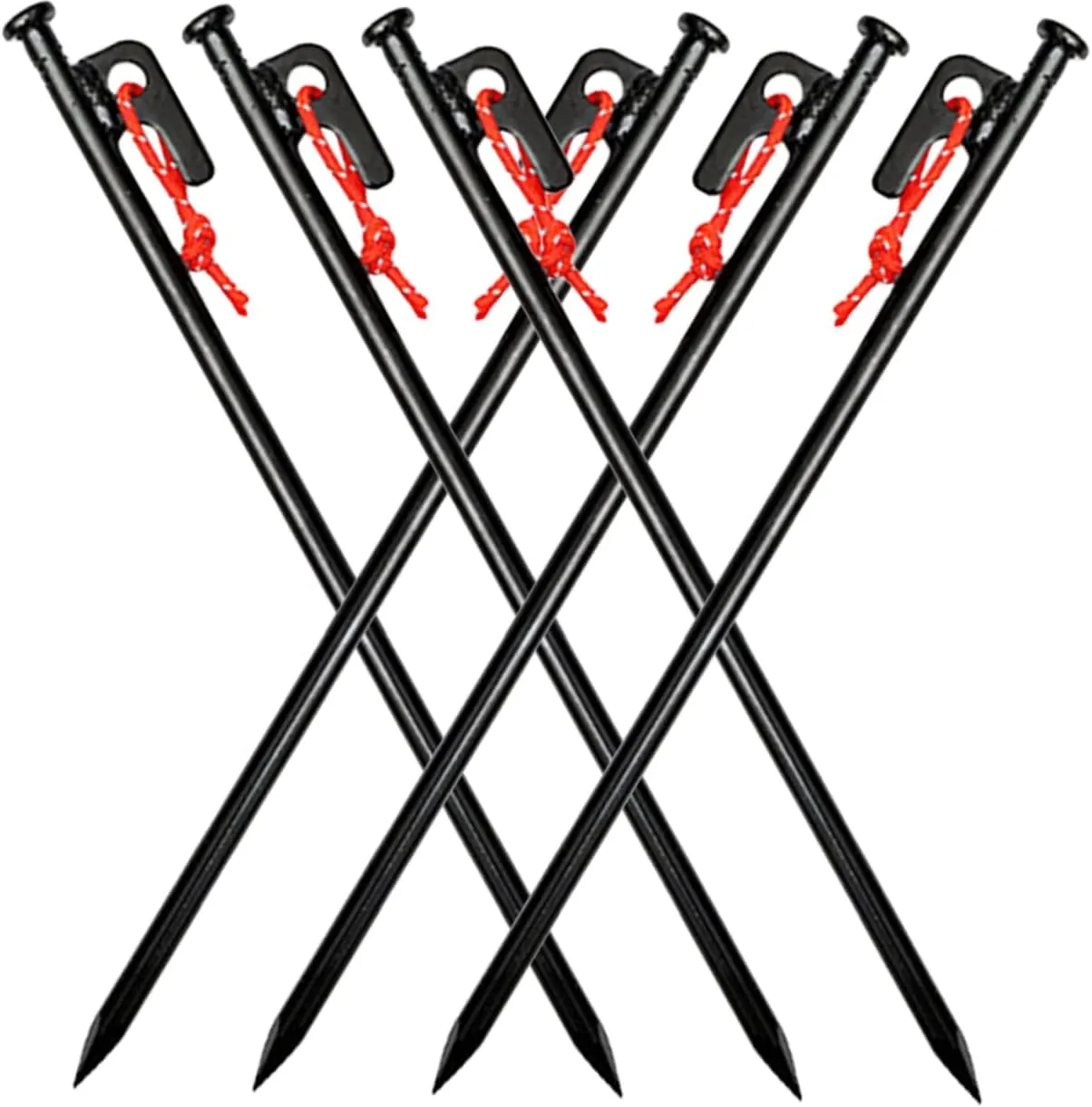 Totority Tent Stakes Heavy Duty 6pcs Ground Stakes Set Metal Tent Pegs for Tarp