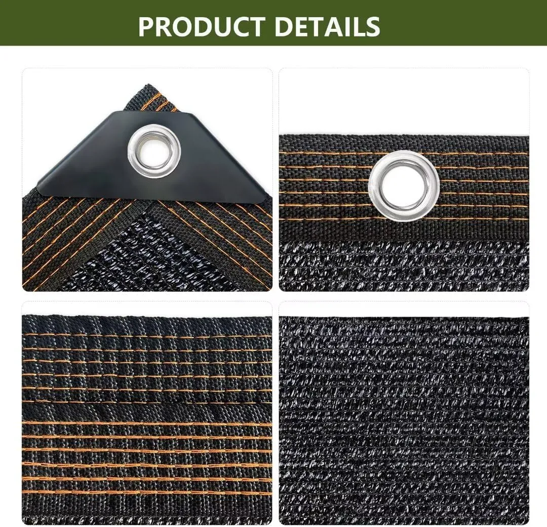 TOTOZAKUL Shade-Cloth-70% for Garden Plants 8x12 FT, Black Sun-Block Shade Cover Mesh Tarp with Grommets Sun Shade Canopy for Outdoor Pergola Patio Flower Lawn Kennel Chicken Coop