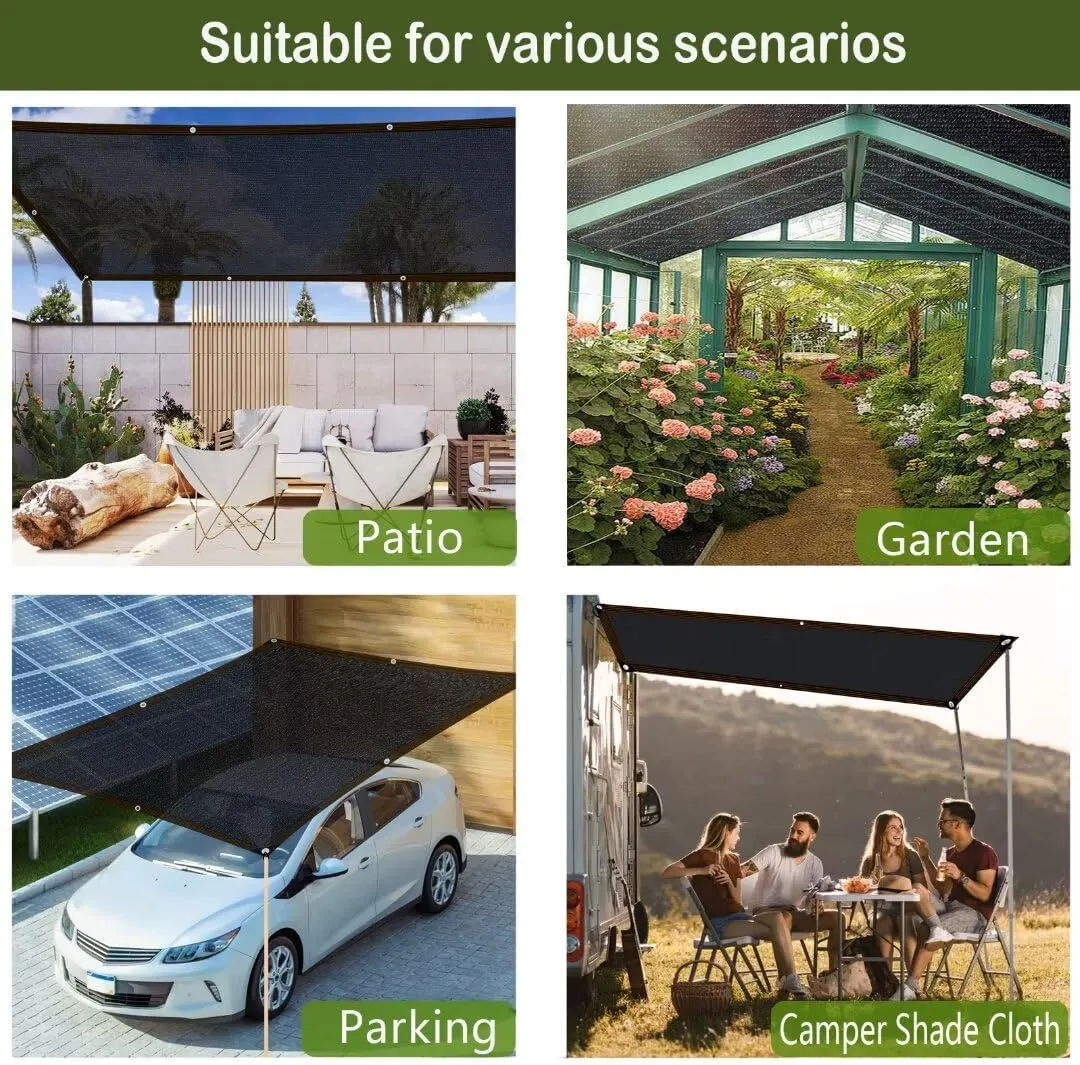 TOTOZAKUL Shade-Cloth-70% for Garden Plants 8x12 FT, Black Sun-Block Shade Cover Mesh Tarp with Grommets Sun Shade Canopy for Outdoor Pergola Patio Flower Lawn Kennel Chicken Coop