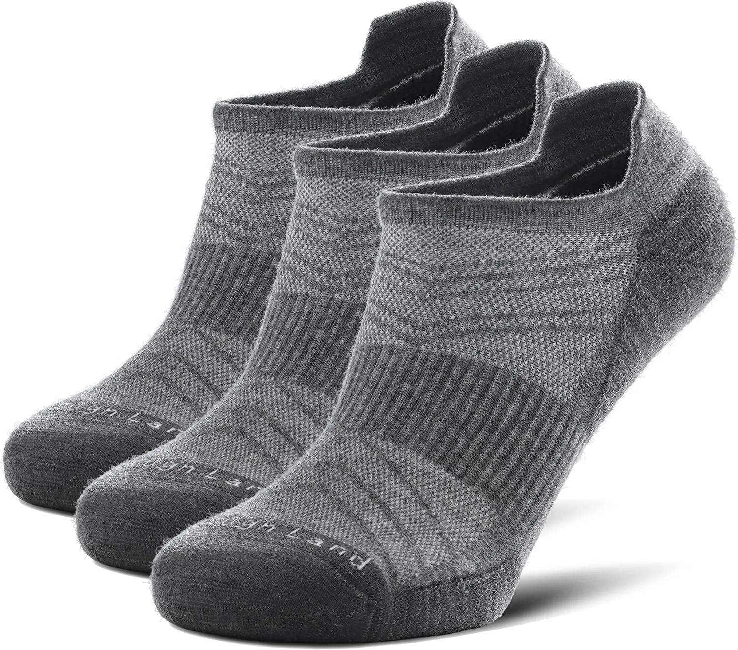 Toughland Merino Wool Socks for Men & Women – 80% Merino Wool, No Show, Lightweight, Cushioned for Running, Hiking