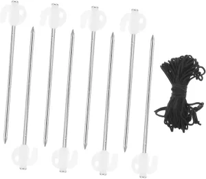 TOYANDONA 1Set Heavy Duty Tent Stakes Portable Tent Pegs for Camping Lawn Beach and Canopies Durable Anchors for Tarp Gazebo and Gardening Includes Rope for Easy Use