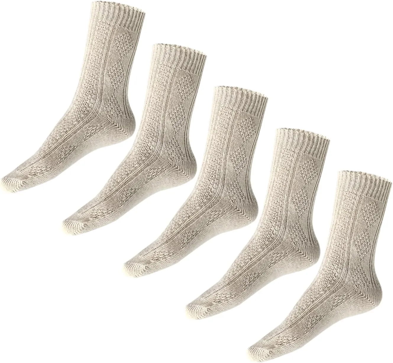 Traditional Vintage Motif Merino Wool Thick Boot Warm Hiking Socks Women and Men Outdoor Athlete Warm Suitable Winter