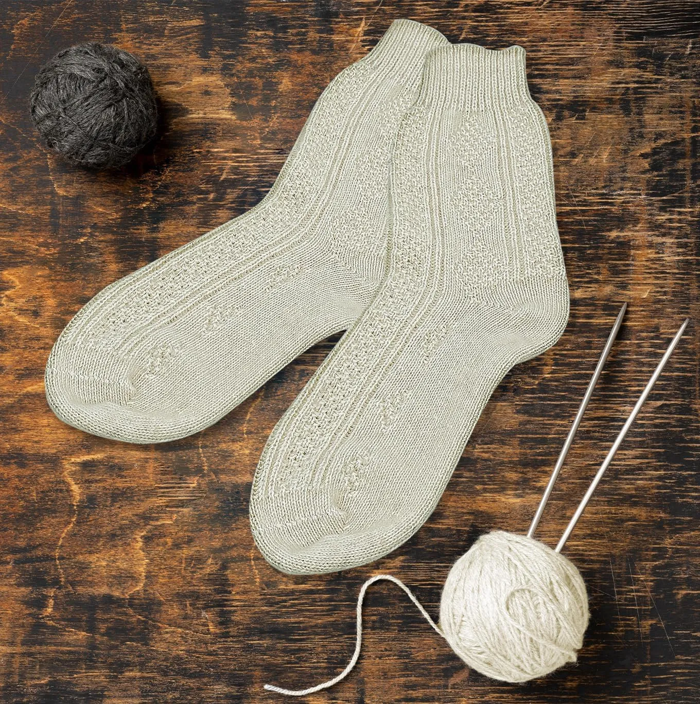 Traditional Vintage Motif Merino Wool Thick Boot Warm Hiking Socks Women and Men Outdoor Athlete Warm Suitable Winter