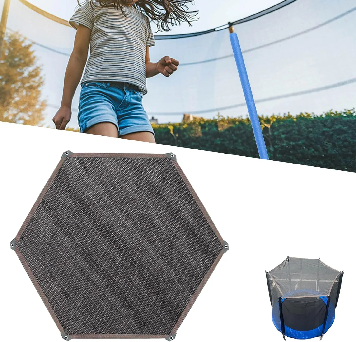 Trampoline Shade Cover, Trampolines Tent Cover, UV Protection Trampoline Canopy Sunshade, Foldable Tram-poline Shade Covers, Trampolines Accessories Top Covers