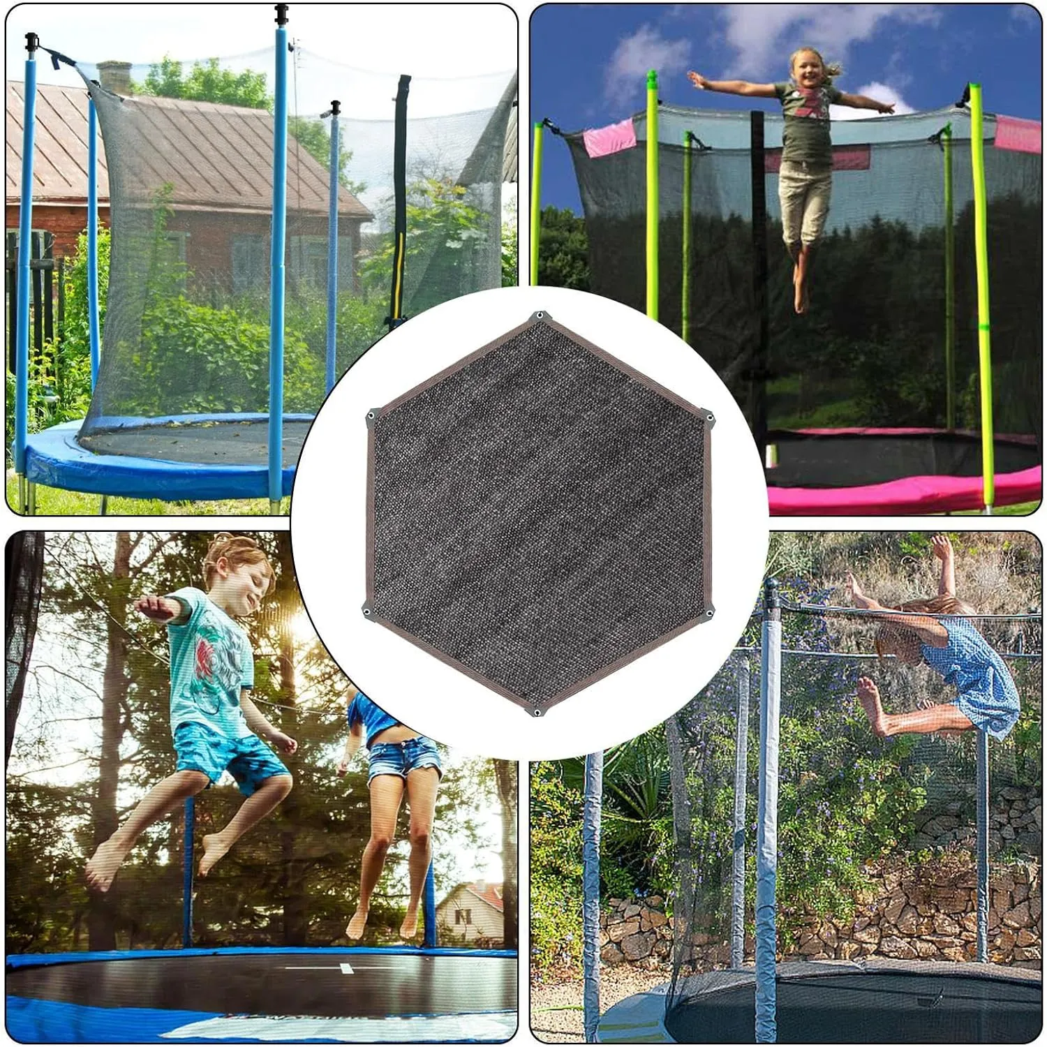 Trampoline Shade Cover, Trampolines Tent Cover, UV Protection Trampoline Canopy Sunshade, Foldable Tram-poline Shade Covers, Trampolines Accessories Top Covers