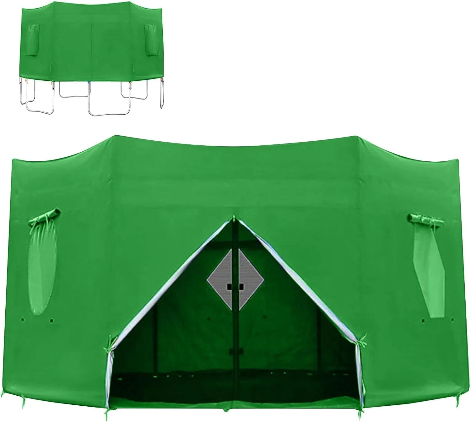 Trampoline Sun Shade Cover,Trampoline Tent Cover,UV-Resistant Trampoline Protection Awning Trampoline Outdoor Cover,Multipurpose Trampoline Canopy Trampoline Sun Cover for 6 Poles Trampoline