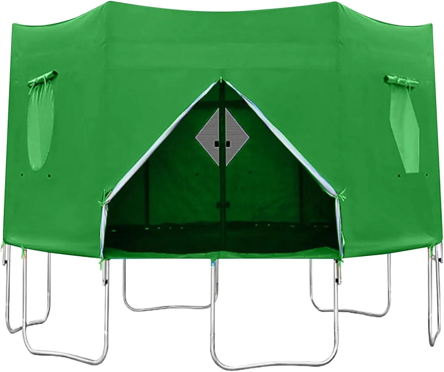 Trampoline Sun Shade Cover,Trampoline Tent Cover,UV-Resistant Trampoline Protection Awning Trampoline Outdoor Cover,Multipurpose Trampoline Canopy Trampoline Sun Cover for 6 Poles Trampoline