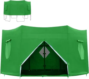 Trampoline Sun Shade Cover,Trampoline Tent Cover,UV-Resistant Trampoline Protection Awning Trampoline Outdoor Cover,Multipurpose Trampoline Canopy Trampoline Sun Cover for 6 Poles Trampoline