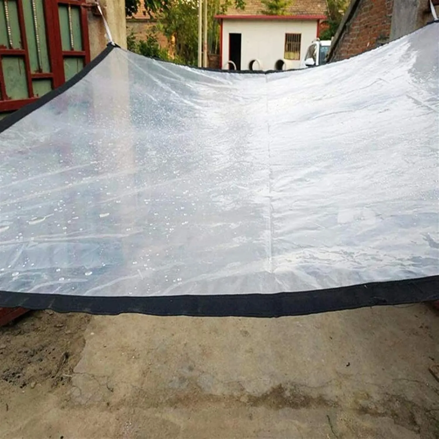 Transparent Tarpaulin, Garden Clear Waterproof Tarp Anti Freezing Rainproof Film Cloth Insulation Canopy PE Plastic Cover(12' x 15')