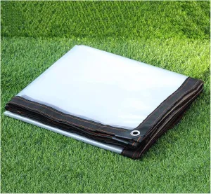 Transparent Tarpaulin, Garden Clear Waterproof Tarp Anti Freezing Rainproof Film Cloth Insulation Canopy PE Plastic Cover(12' x 15')