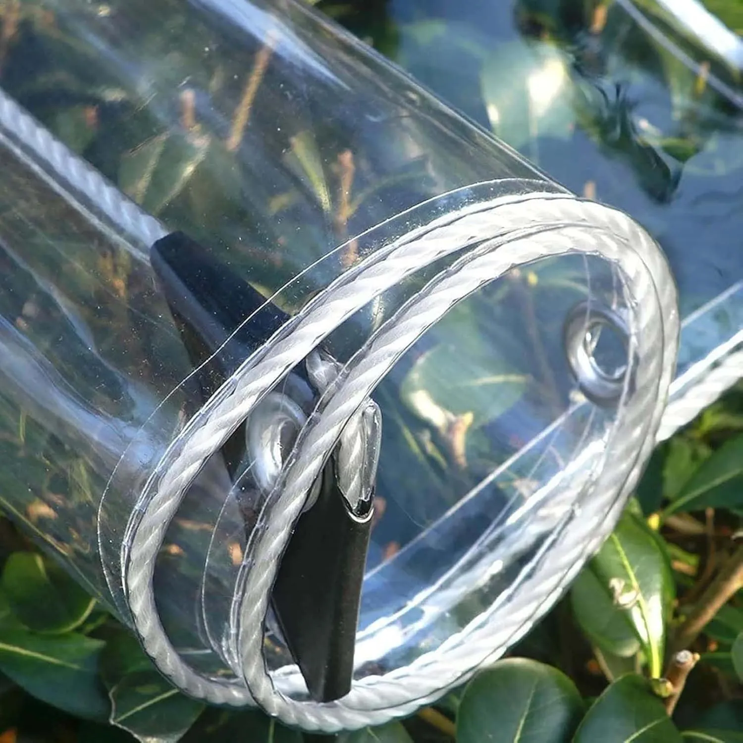 Transparent Waterproof Tarpaulin 6.6x9.8ft, Tarp Plastic PVC Clear, Heavy Duty Waterproof Clear Tarp with Grommets, for Outdoor/Camping/Garden