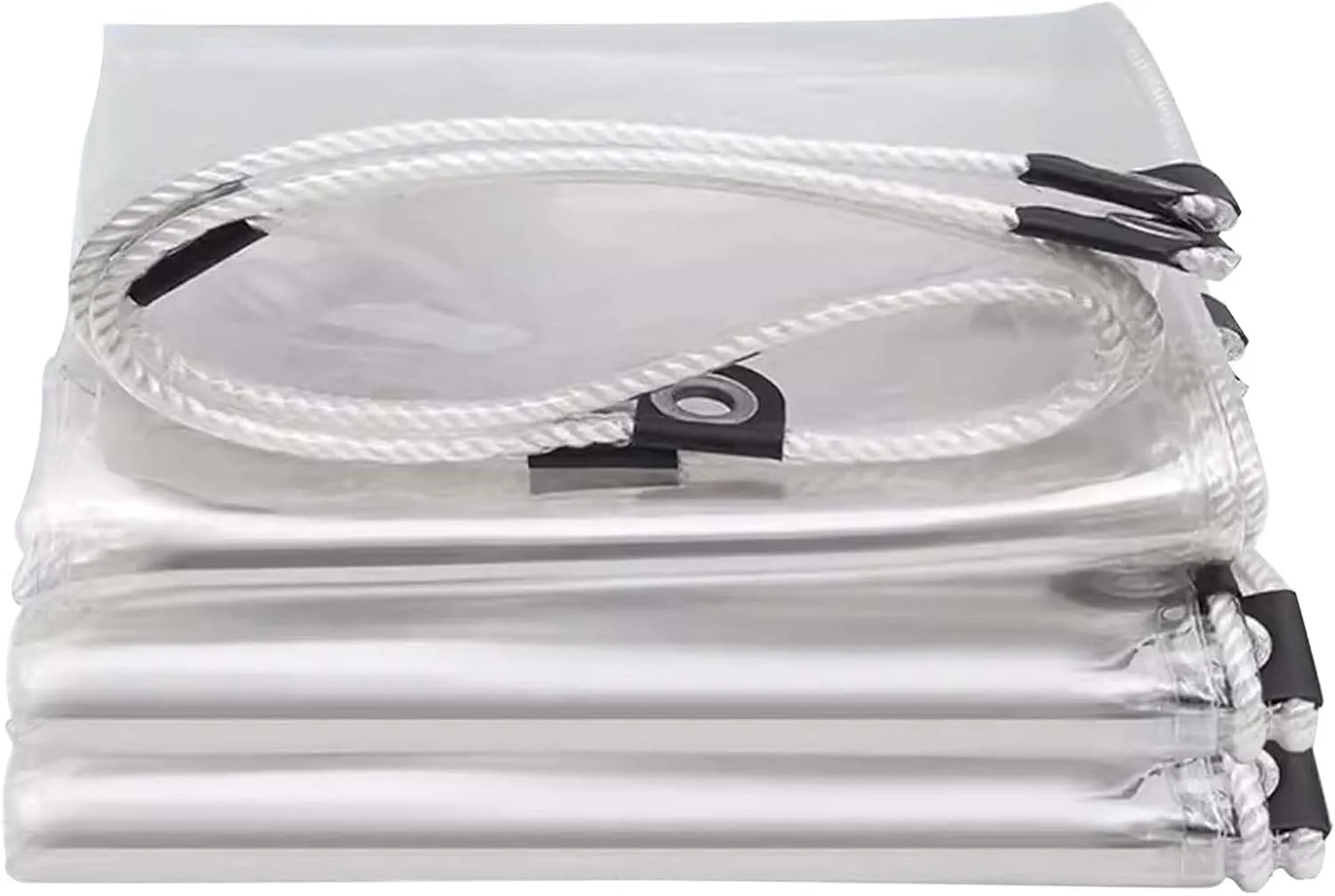 Transparent Waterproof Tarpaulin 6.6x9.8ft, Tarp Plastic PVC Clear, Heavy Duty Waterproof Clear Tarp with Grommets, for Outdoor/Camping/Garden