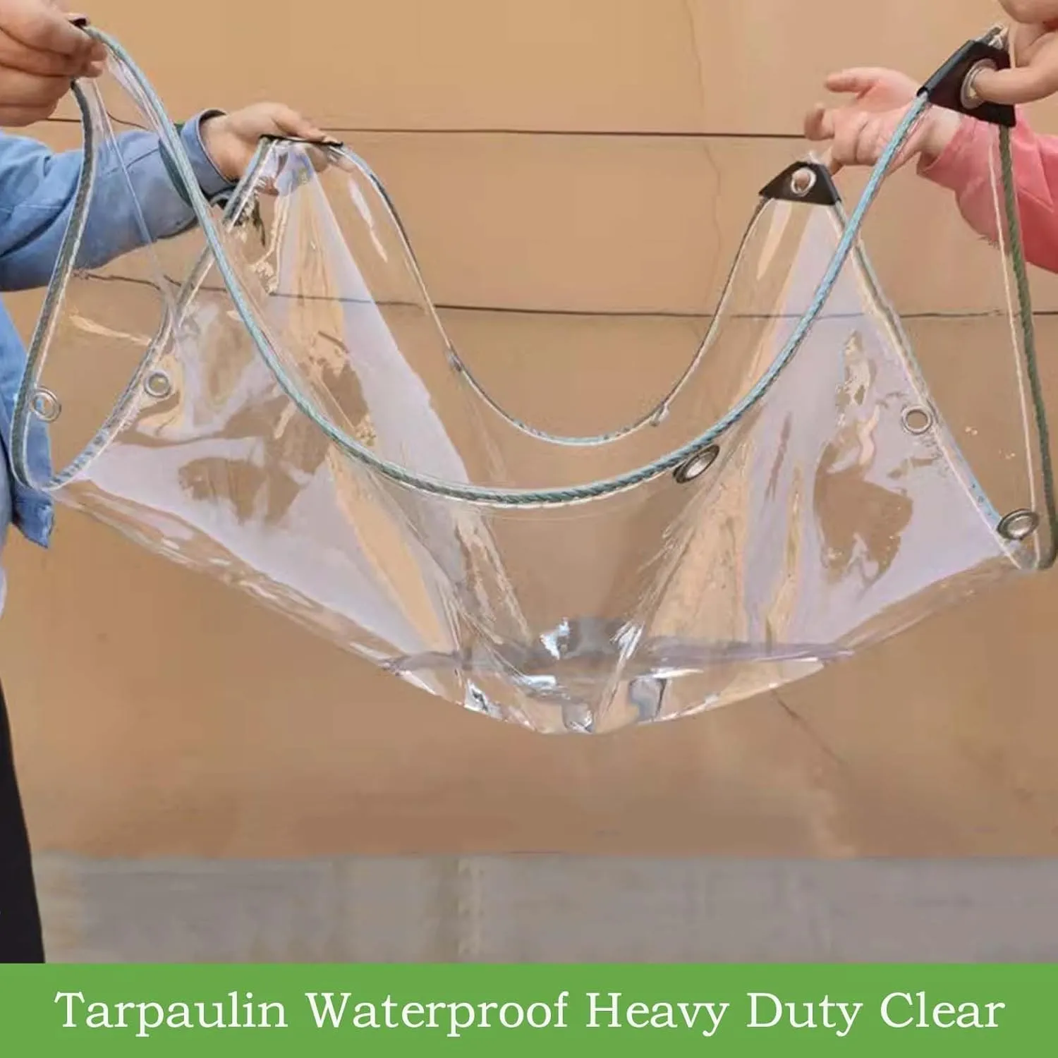Transparent Waterproof Tarpaulin 6.6x9.8ft, Tarp Plastic PVC Clear, Heavy Duty Waterproof Clear Tarp with Grommets, for Outdoor/Camping/Garden