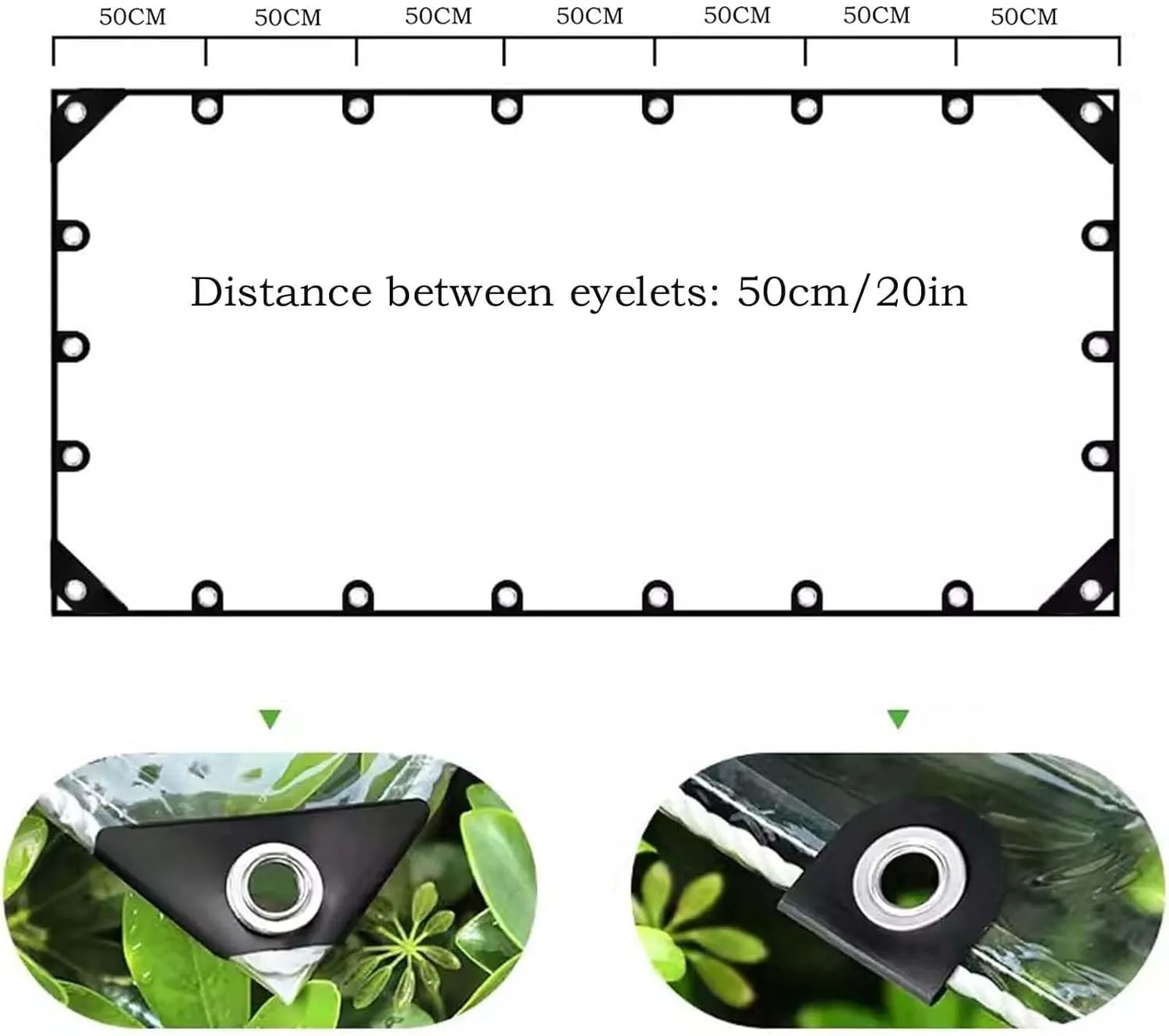 Transparent Waterproof Tarpaulin 6.6x9.8ft, Tarp Plastic PVC Clear, Heavy Duty Waterproof Clear Tarp with Grommets, for Outdoor/Camping/Garden