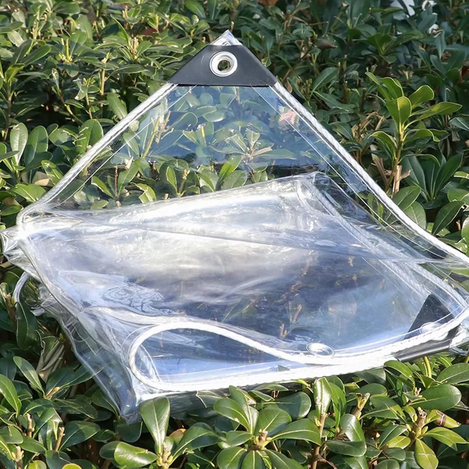 Transparent Waterproof Tarpaulin 6.6x9.8ft, Tarp Plastic PVC Clear, Heavy Duty Waterproof Clear Tarp with Grommets, for Outdoor/Camping/Garden