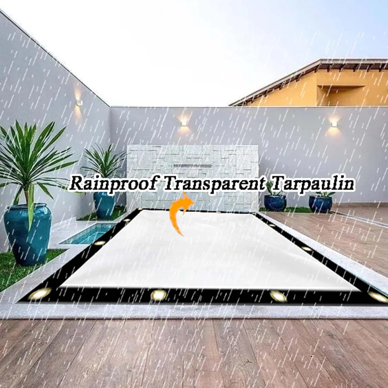 Transparent Waterproof Tarpaulin, Clear Tarps Heavy Duty Waterproof, Transparent Waterproof Tarp with Grommets, PVC Tarp Tarpaulin, for Greenhouse Balcony Garden