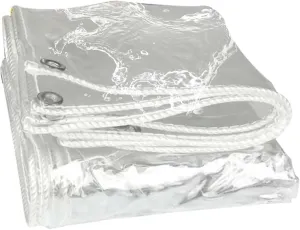 Transparent Waterproof Tarpaulin, Clear Tarps Heavy Duty Waterproof, Transparent Waterproof Tarp with Grommets, PVC Tarp Tarpaulin, for Greenhouse Balcony Garden