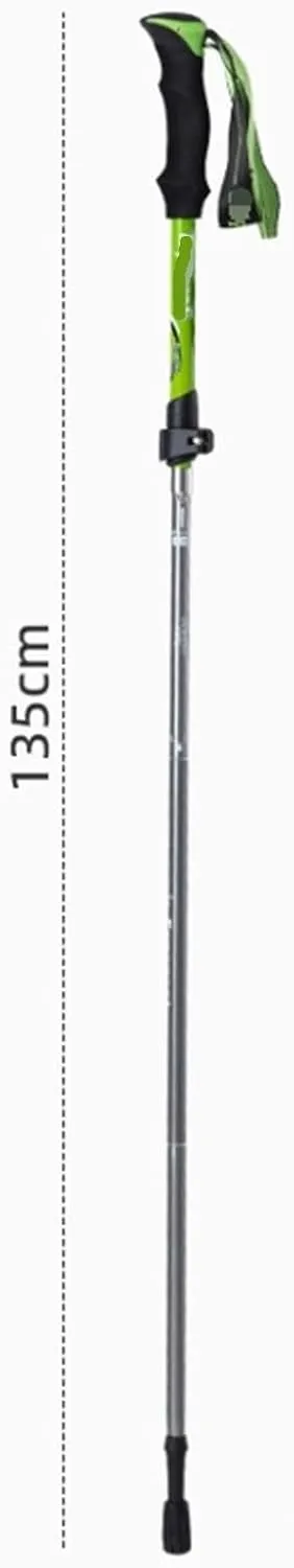 Travel Trekking Pole Outdoor Aluminum Trekking Poles Telescopic Climbing Pole Foldable Portable Hiking Sticks Outdoor Activities(Blue)