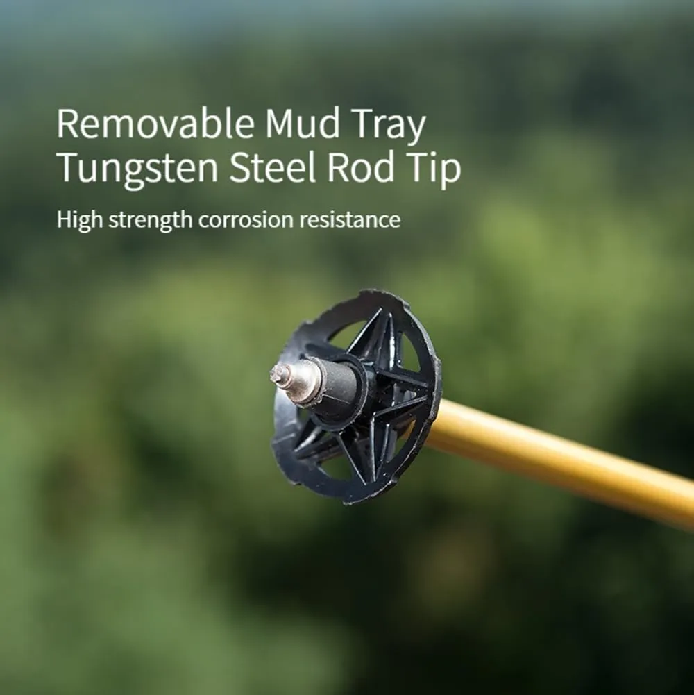Trekking Poles -2 Ultralight Collapsible Aluminum Hiking Poles with Anti-Shock and Quick Lock System, Folding Walking Sticks for Hiking, Camping(B#Aluminum-Rainbow-130cm)