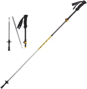 Trekking Poles Collapsible Hiking Poles Lightweight Walking Sticks Foldable Aluminum 7075 with Quick Flip Lock for Hiking Camping Backpacking 2 Pack (Orange)