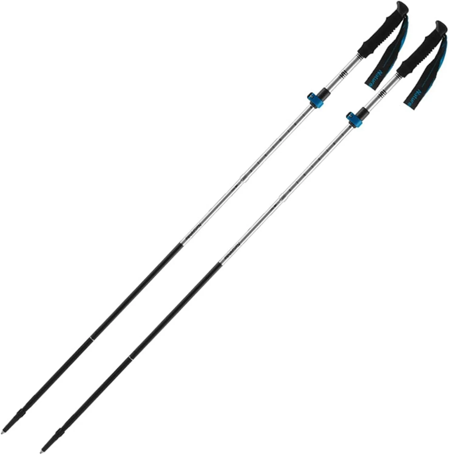 Trekking Poles, Foldable and Adjustable Trekking Poles, High Grip and Durable, Soft and Comfortable Handle, Easy to Store, Suitable for Hiking and Climbing (Red 2PCS)