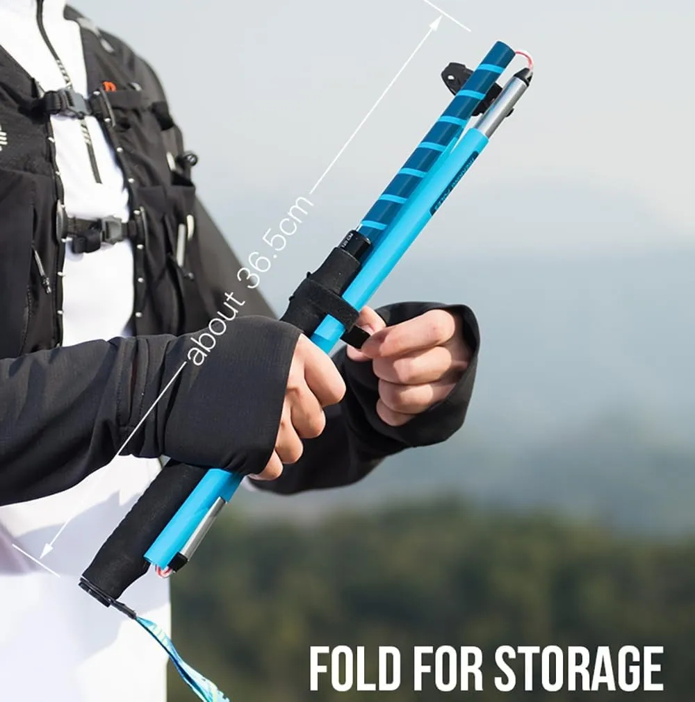 Trekking Poles for Hiking Collapsible Aluminum Hiking Sticks for Backpacking Camping Walking, Lightweight with EVA Grip and Storage Bag