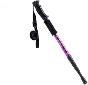 Trekking Poles Outdoor Aluminum Trekking Poles Walking Crutches Climbing Poles Telescopic Climbing Pole Foldable Portable Shrinking Four Straight Handles Parent (Purple)