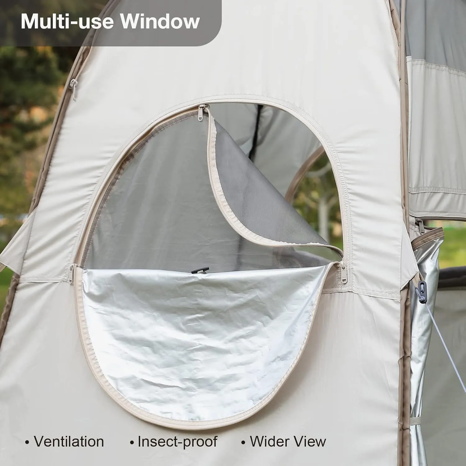 TRIPTIPS Pop Up Shower Tent with Mesh Window, Portable Toilet Privacy Tent, 6.9 FT, Removable Rain Cover/UPF 50 