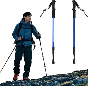Two - Pack of Telescoping, Foldable Straight - Shaft 3 - Segment Hiking Sticks, Perfect for Every Hiking Enthusiast