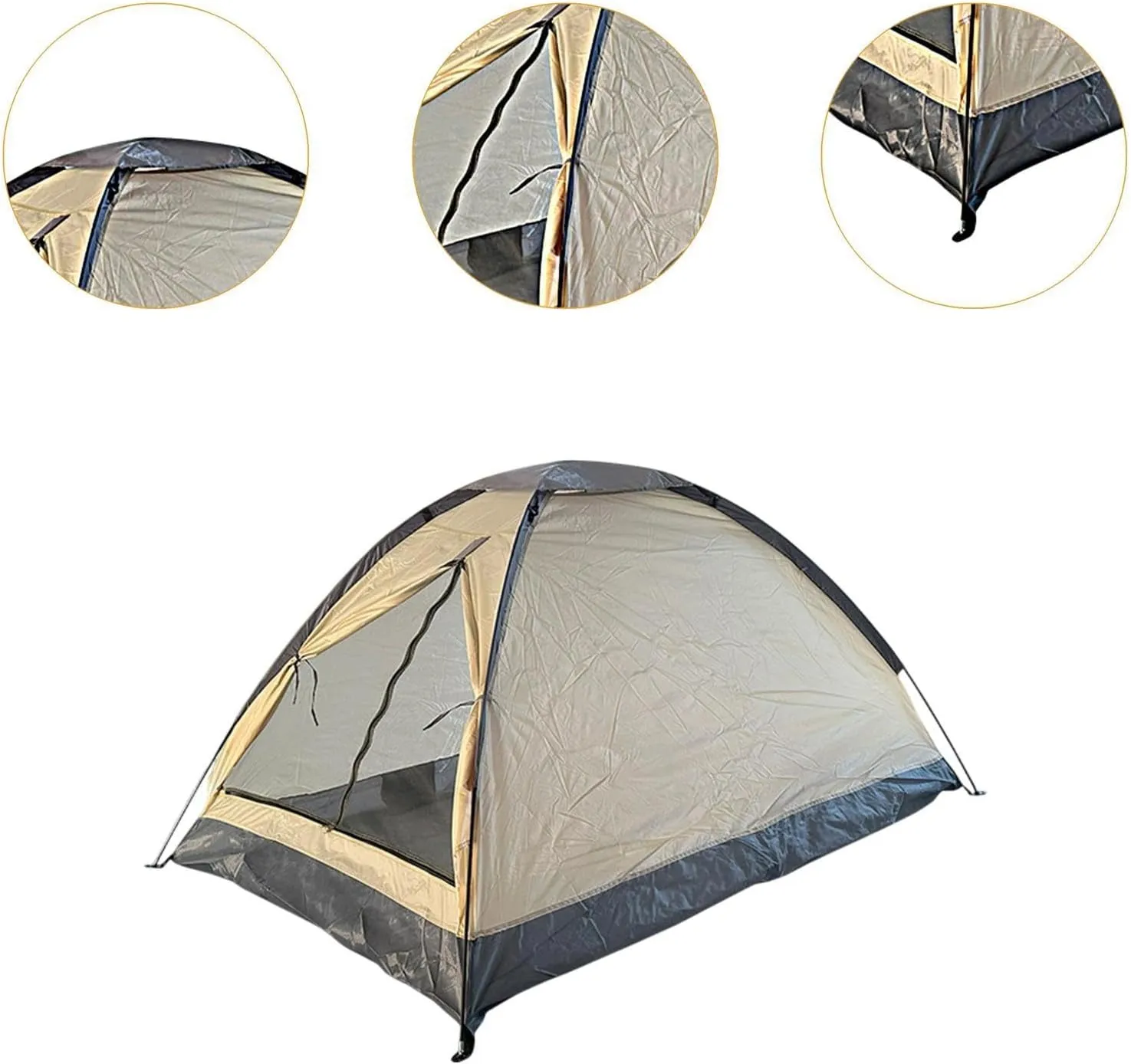Two Person Camping Tent Outdoor Tent Shade Canopy Fiberglass Poles Easy Quick Setup Foldable for Picnic Outdoor Activities