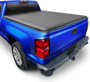 Tyger Auto T1 Soft Roll Up Truck Bed Tonneau Cover Compatible with 2014-2018 Chevy Silverado / GMC Sierra 1500; 2015-2019 2500 HD 3500 HD; 2019 LD/Limited Only | 6'6" Bed (78") | TG-BC1C9007 , Black