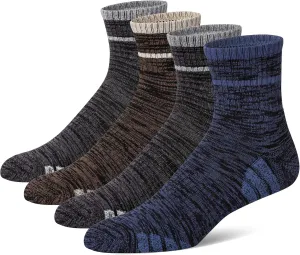 u&i Men's Performance Cushion Cotton Athletic Quarter Crew Socks (4-Pack/8-Pack)