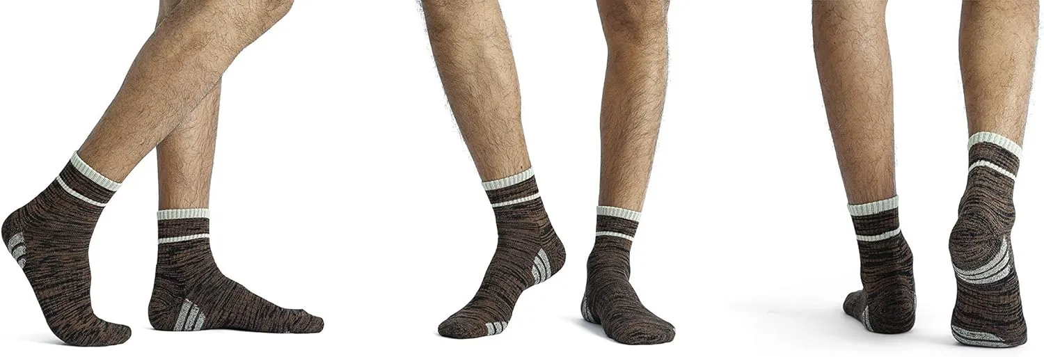 u&i Men's Performance Cushion Cotton Athletic Quarter Crew Socks (4-Pack/8-Pack)