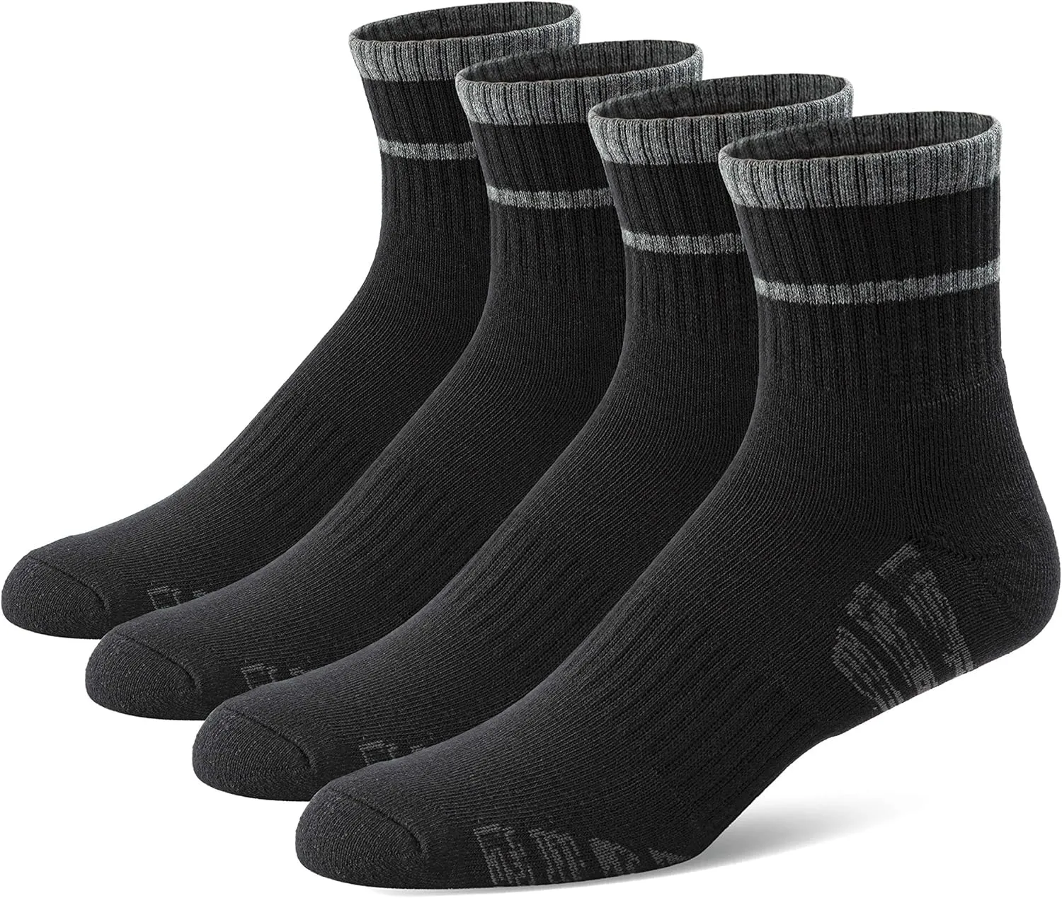 u&i Men's Performance Cushion Cotton Athletic Quarter Crew Socks (4-Pack/8-Pack)