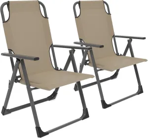 UDPATIO Outdoor Dining Chairs Set of 2 Support 300LB (Beige)