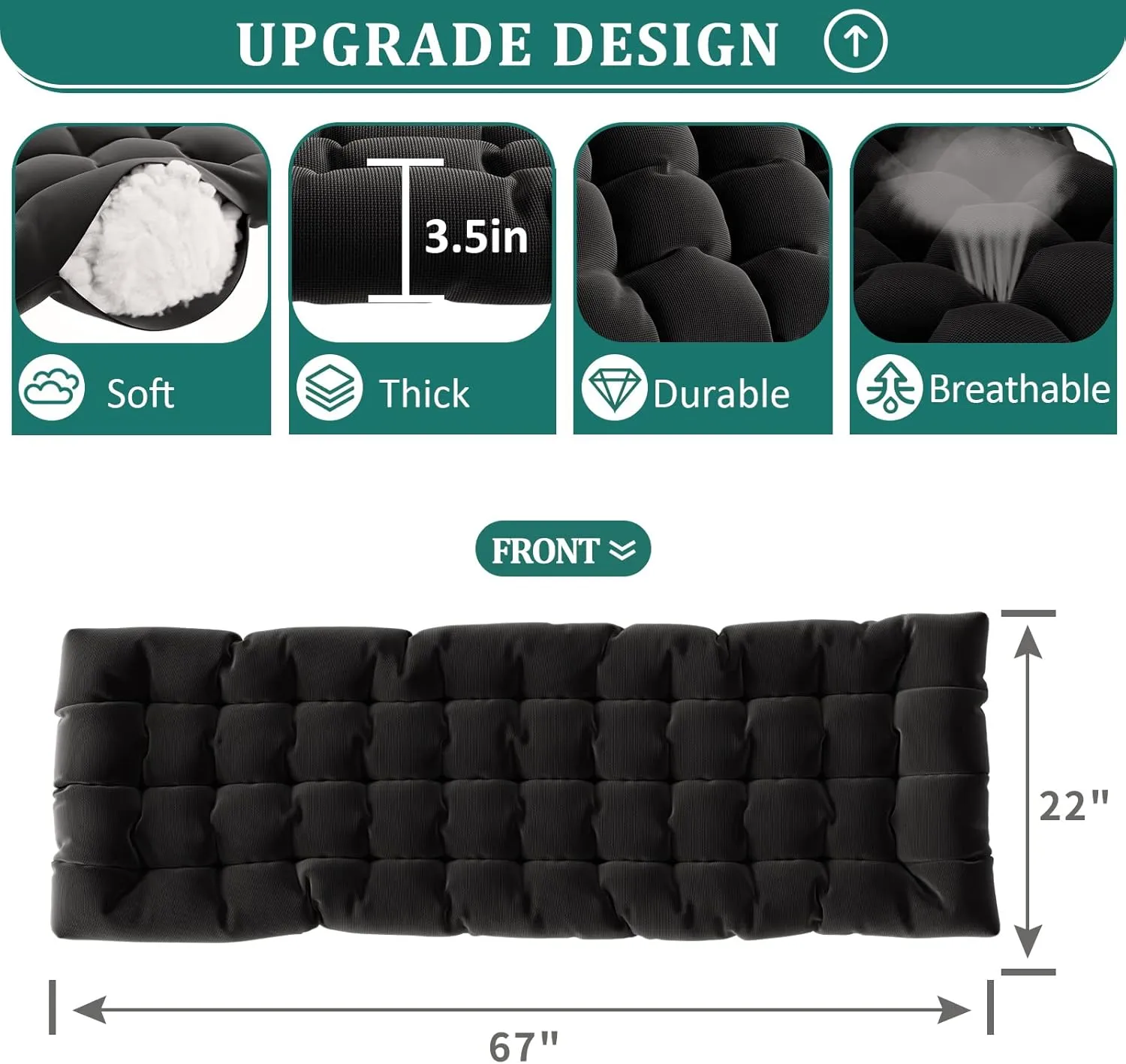 UDPATIO Oversized Zero Gravity Chair 29In XL Patio Reclining Chair with Cushion, Outdoor Folding Recliner with Pillows|Cup Holder|Foot Rest|Padded Headrest, Black, Support 500LB