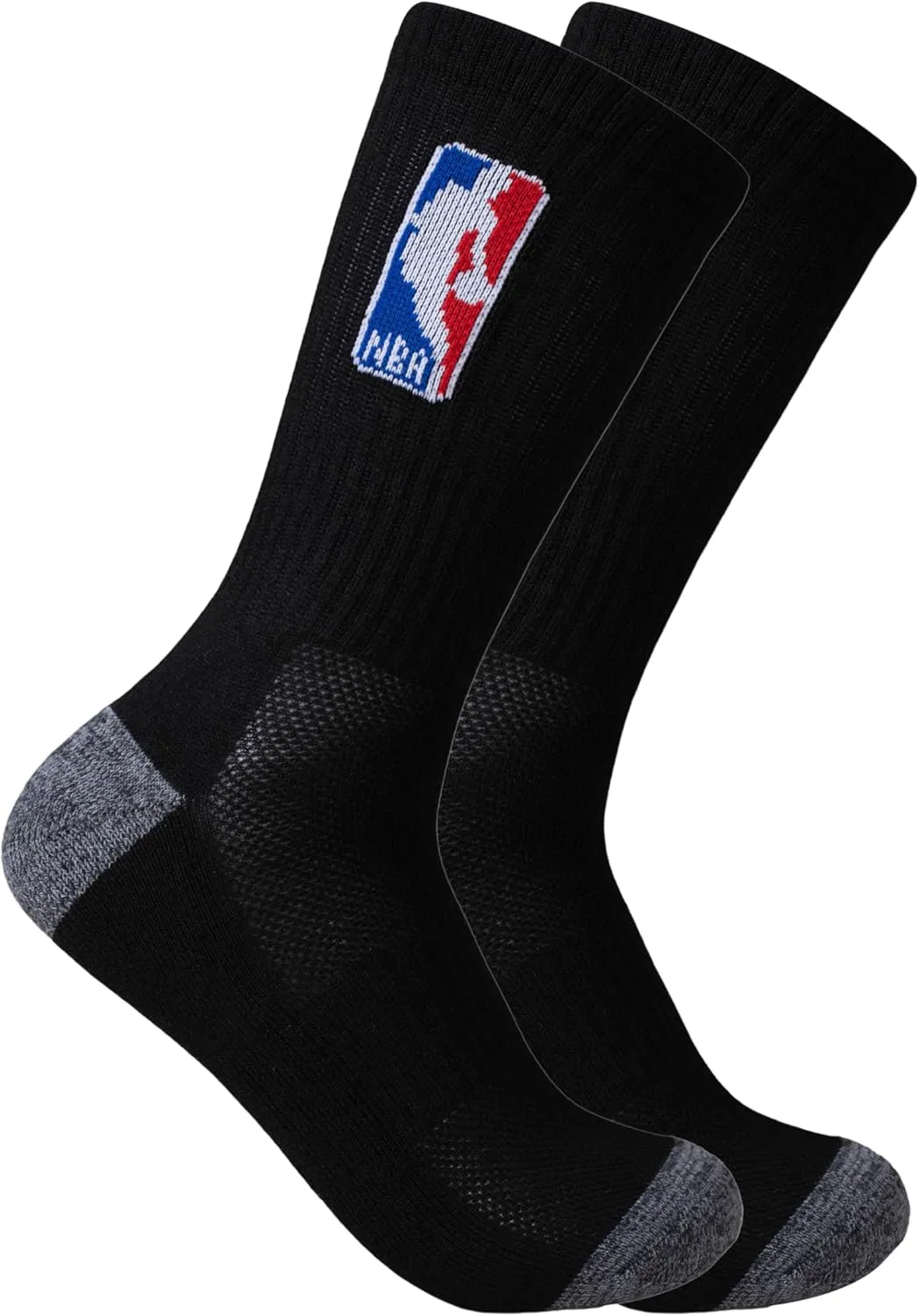 Ultra Game Men's NBA Official Athletic Cushioned Secure Fit Crew Socks-6 Pack