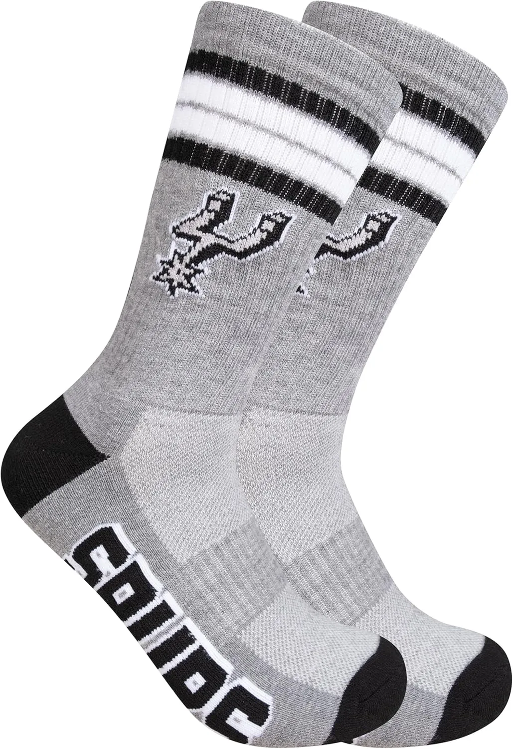 Ultra Game Men's NBA Official Athletic Cushioned Secure Fit Team Crew Socks-3 Pack
