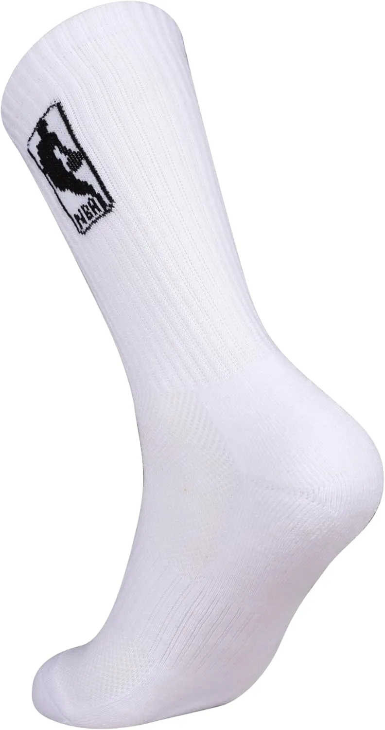 Ultra Game Youth NBA Official Athletic Cushioned Secure Fit Crew Socks-6 Pack