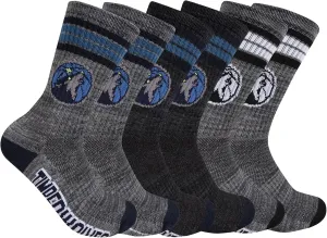 Ultra Game Youth NBA Official Athletic Cushioned Secure Fit Team Crew Socks-3 Pack