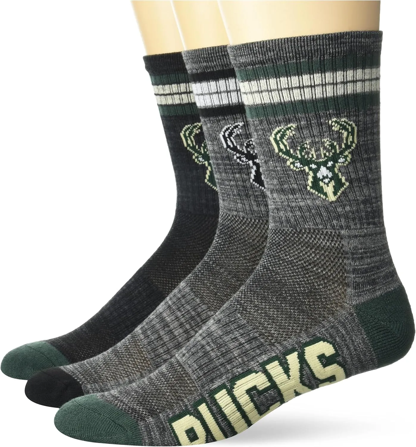 Ultra Game Youth NBA Official Athletic Cushioned Secure Fit Team Crew Socks-3 Pack