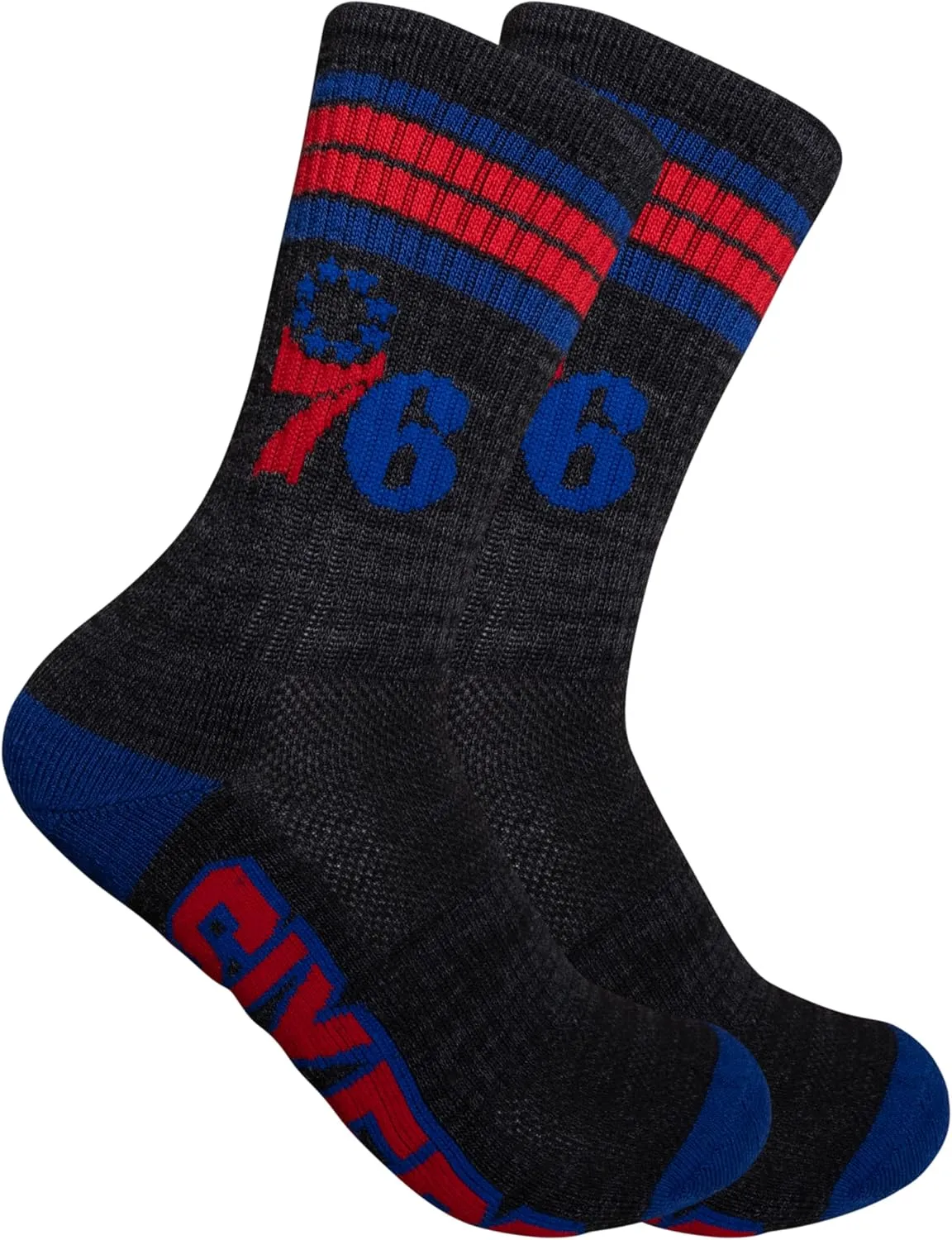 Ultra Game Youth NBA Official Athletic Cushioned Secure Fit Team Crew Socks-3 Pack