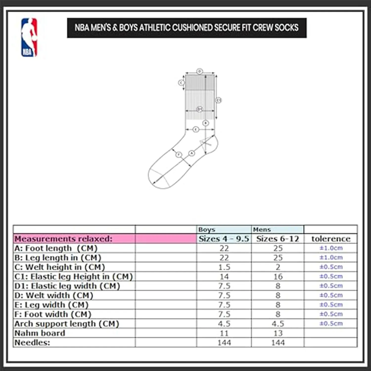 Ultra Game Youth NBA Official Athletic Cushioned Secure Fit Team Crew Socks-3 Pack