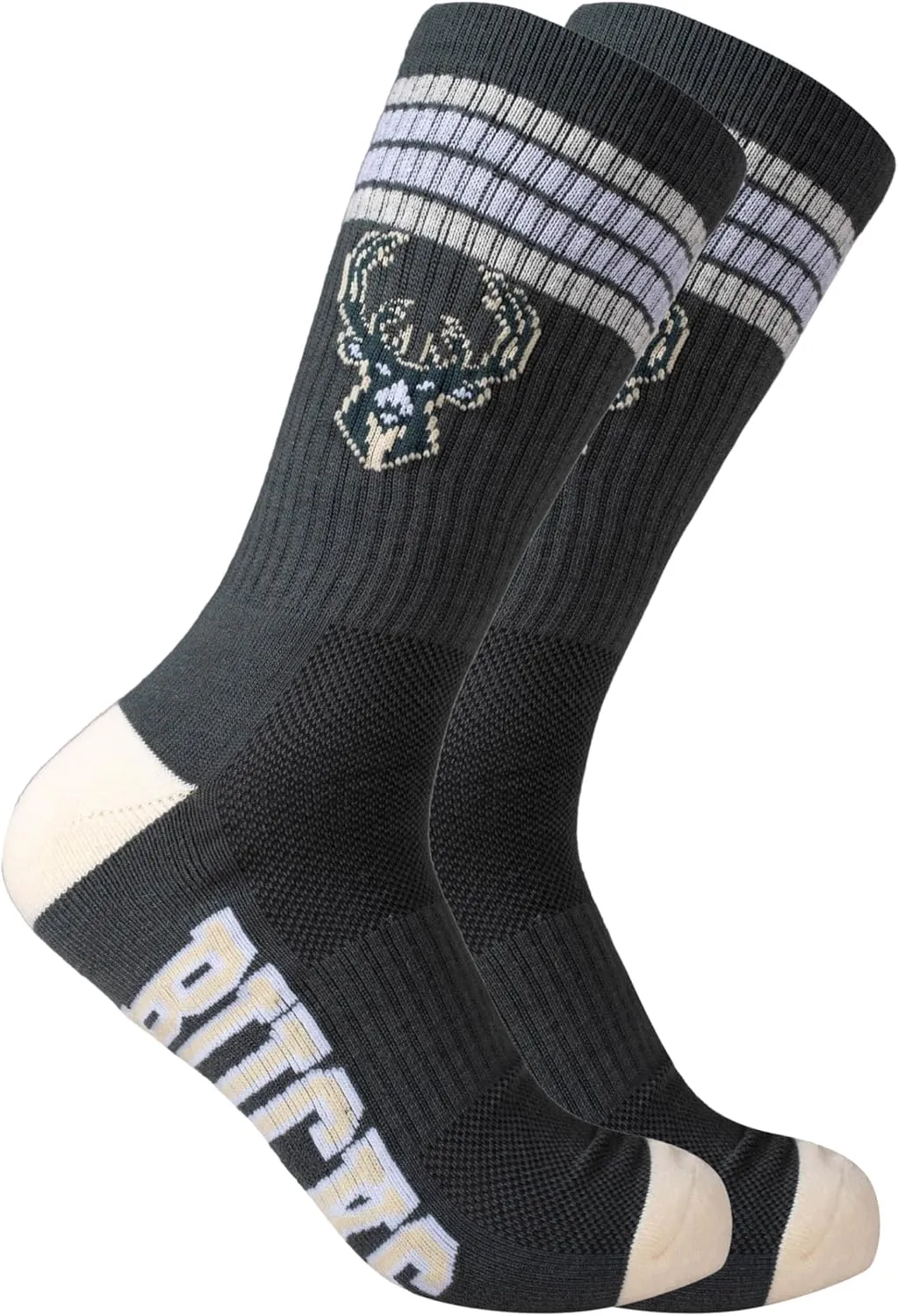 Ultra Game Youth NBA Official Athletic Cushioned Secure Fit Team Crew Socks-3 Pack