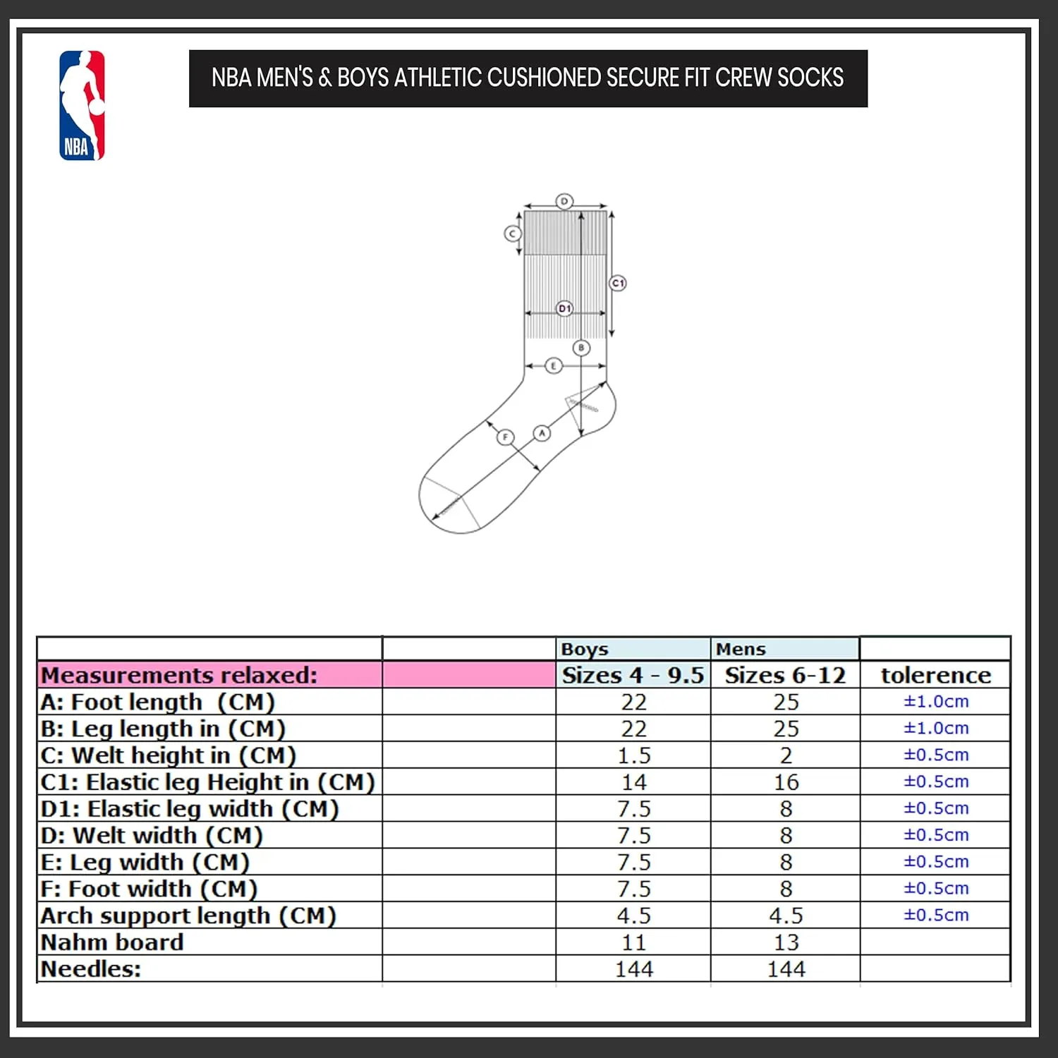 Ultra Game Youth NBA Official Athletic Cushioned Secure Fit Team Crew Socks-3 Pack