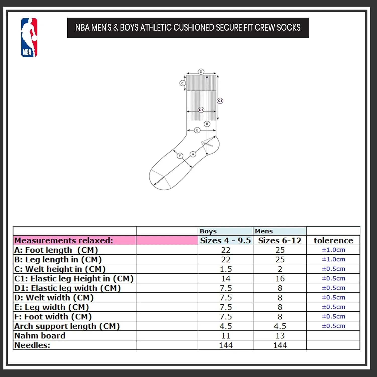 Ultra Game Youth NBA Official Athletic Cushioned Secure Fit Team Crew Socks-3 Pack
