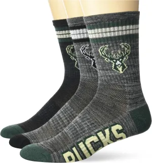 Ultra Game Youth NBA Official Athletic Cushioned Secure Fit Team Crew Socks-3 Pack